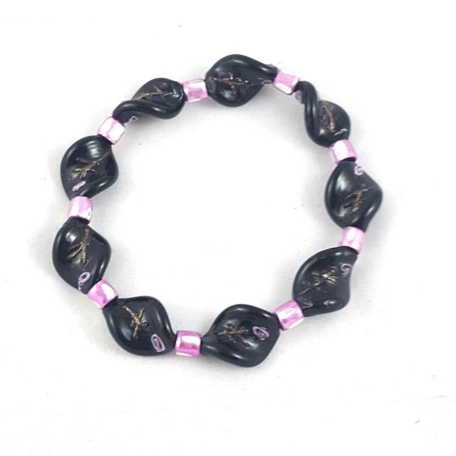 Handmade Women's Bracelet - Pink/Purple on Productcaster.