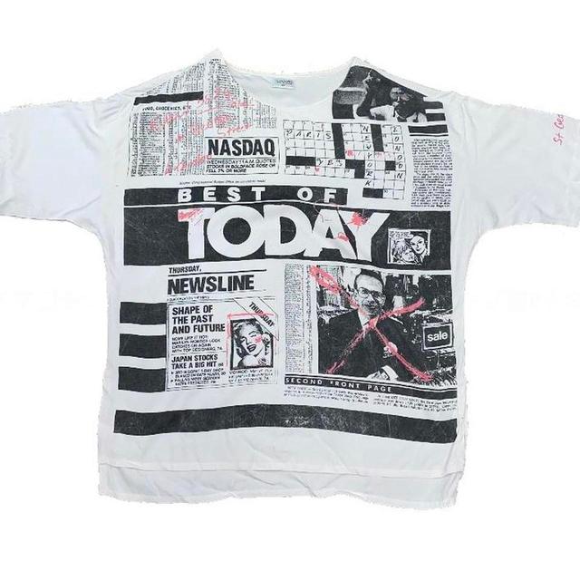 Vintage Men's T-shirt - White/Black - XL on Productcaster.