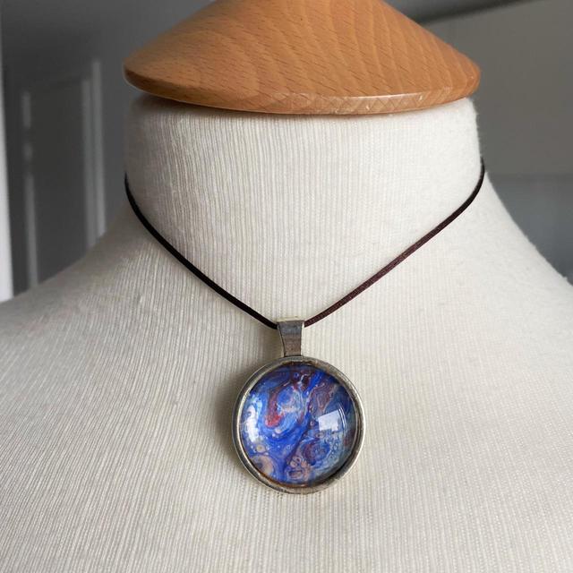 Reworked Women's Necklace - Silver/Blue on Productcaster.