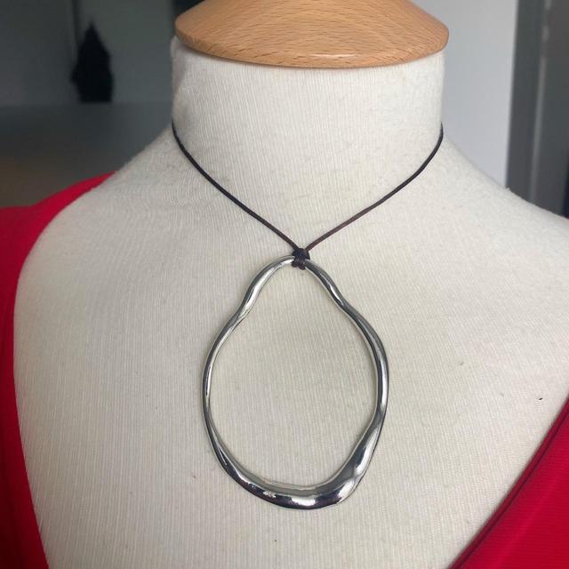 Reworked Women's Necklace - Silver/Brown on Productcaster.