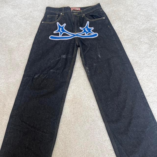 Stüssy Men's Straight leg Printed Jeans - Black/Blue - M on Productcaster.