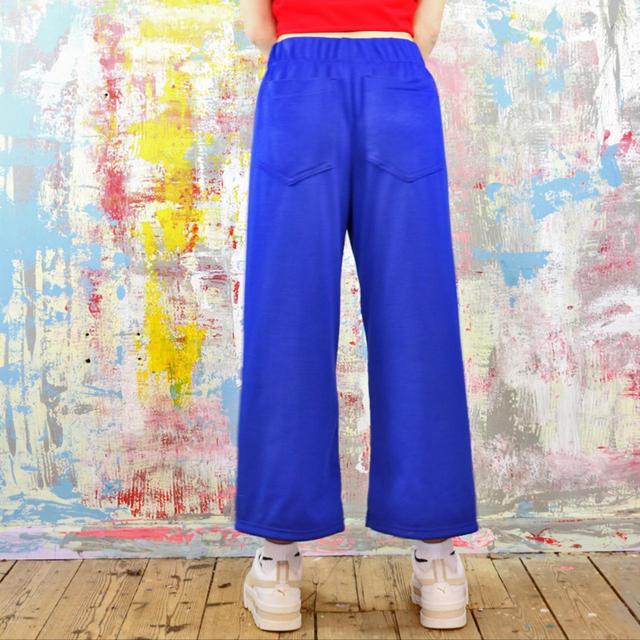 Handmade Women's High waisted Capri Trousers - Blue - UK 16 on Productcaster.