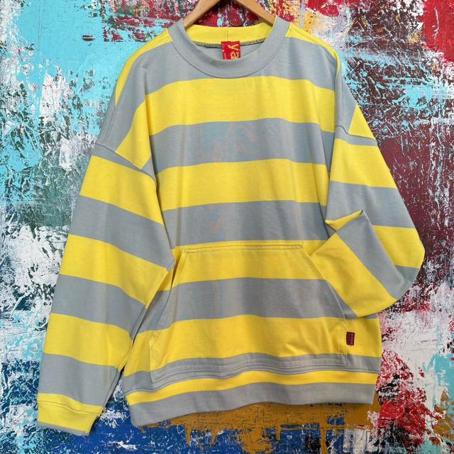 Handmade Men's Jumper - Grey/Yellow - S on Productcaster.