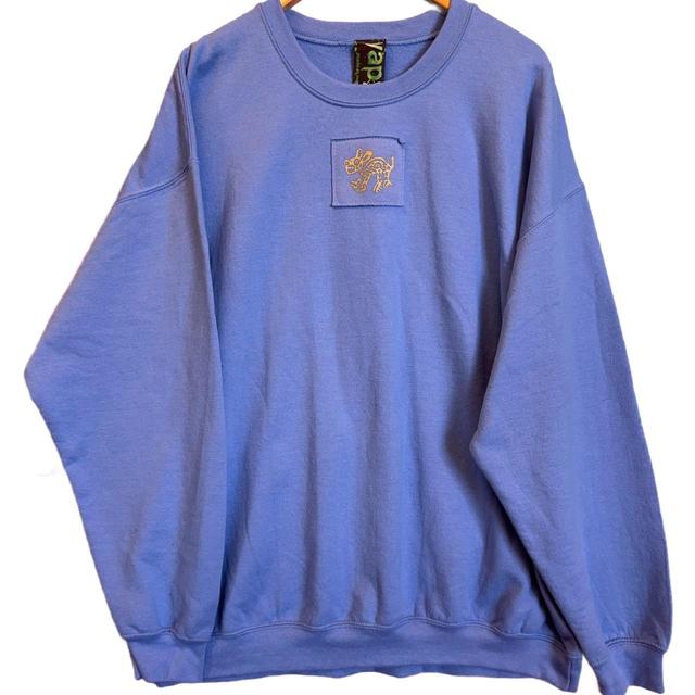 Custom Women's Sweatshirt - Grey/Blue - XL on Productcaster.