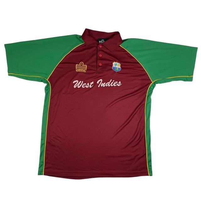 Vintage Men's Polo shirt - Burgundy/Green - L on Productcaster.