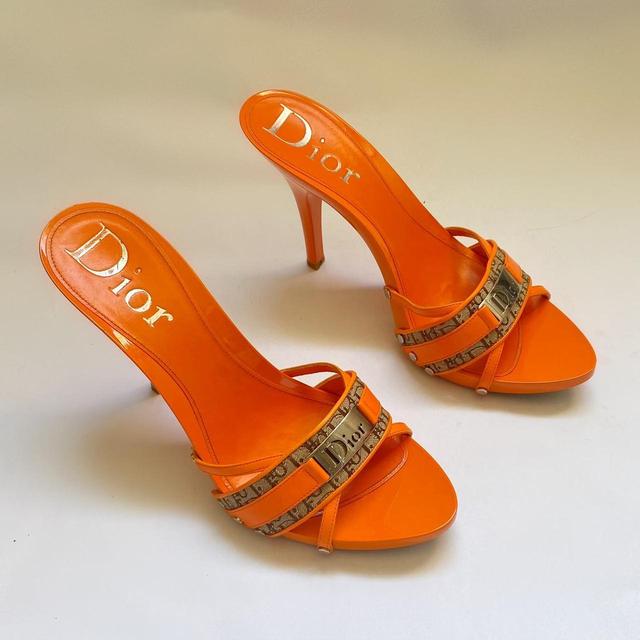 Christian Dior Women's Clogs - Orange - UK 6 on Productcaster.