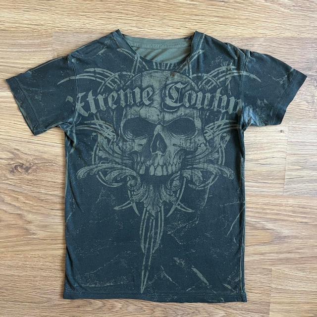 Affliction Men's T-shirt - Black/Green - S on Productcaster.