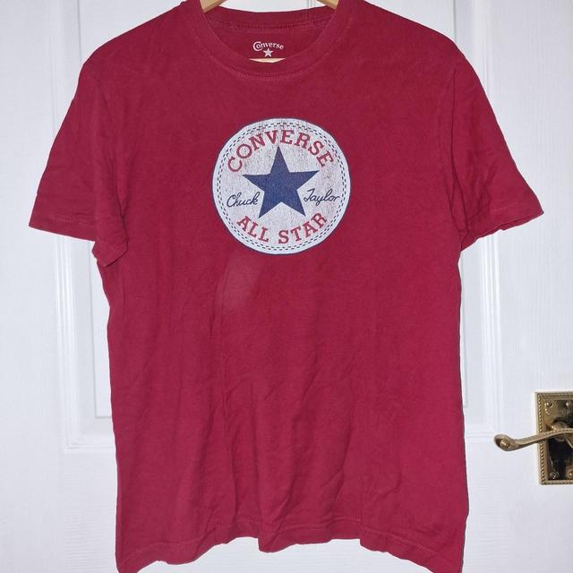 Converse Men's T-shirt - Red - S on Productcaster.