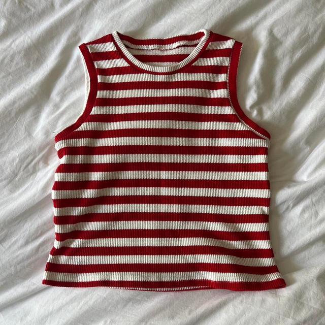 Women's Vest - Red/White - S on Productcaster.