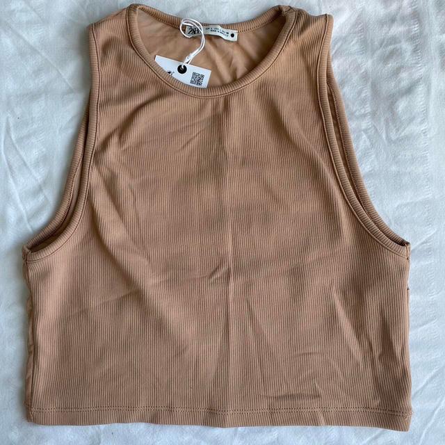 Zara Women's Crop top - Tan - L on Productcaster.