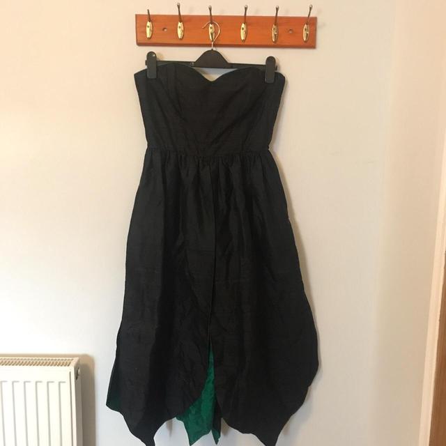 Preloved Women's Midi Dress - Green/Black - 10 on Productcaster.