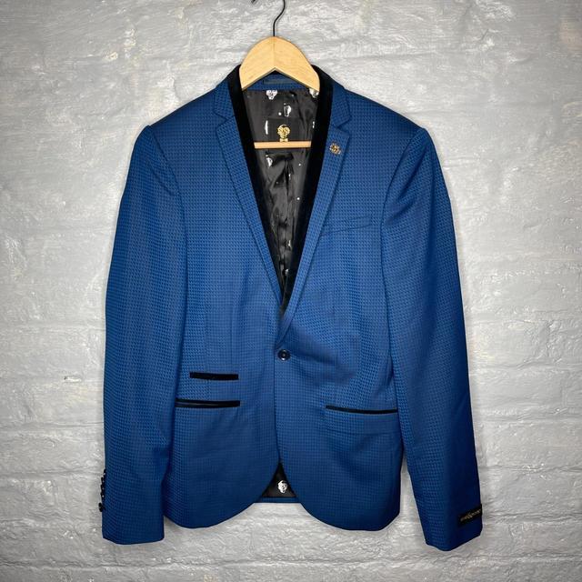 Preloved Men's Blazer Jacket - Blue - S on Productcaster.