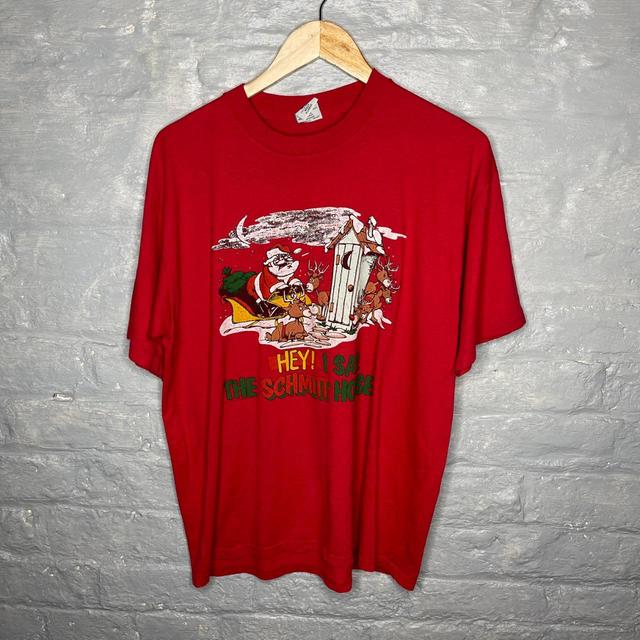 Vintage Men's T-shirt - Red - XL on Productcaster.