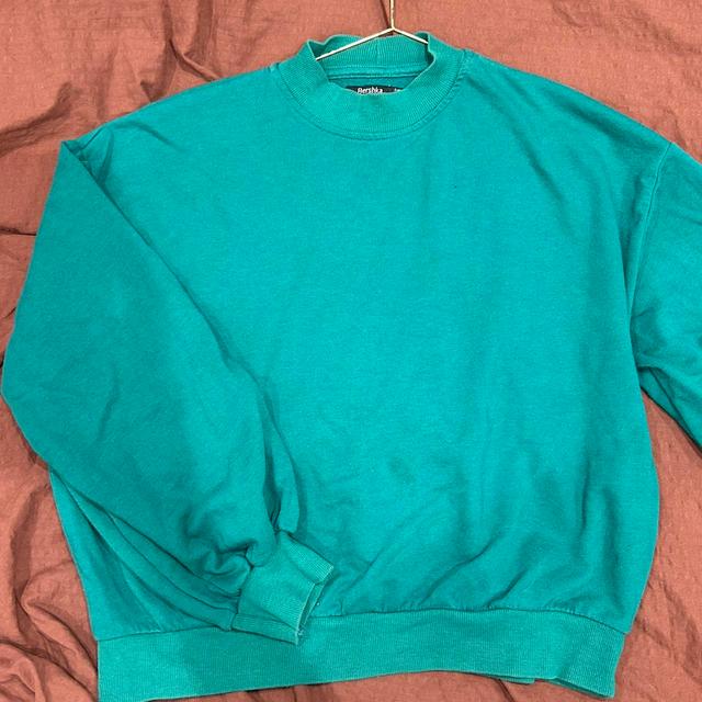 Bershka Women's Sweatshirt - Green/Blue - 6 on Productcaster.