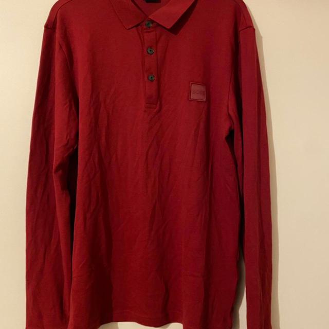 BOSS Men's Polo shirt - Red/Burgundy - L on Productcaster.