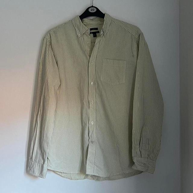 Gap Men's Shirt - Green/Cream - L on Productcaster.