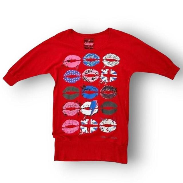 Etam Women's T-shirt - Red/Blue - XS on Productcaster.