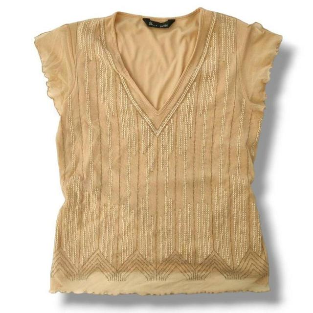 BHS Women's T-shirt - Tan/Gold - 16 on Productcaster.