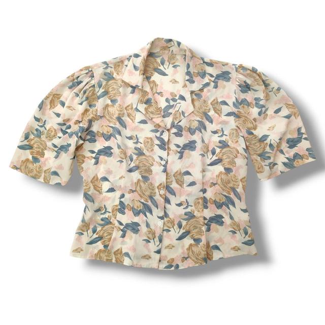 Vintage Women's Blouse - White/Multi - 12 on Productcaster.