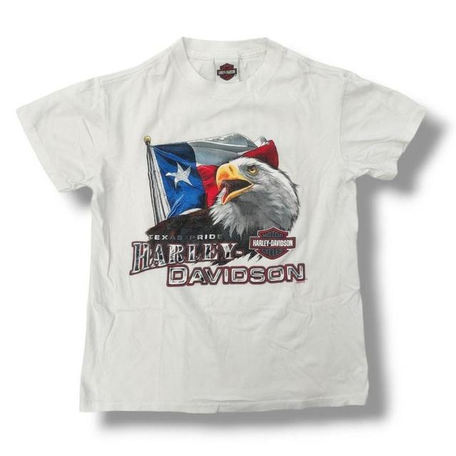 Harley Davidson Men's T-shirt - White/Blue - S on Productcaster.