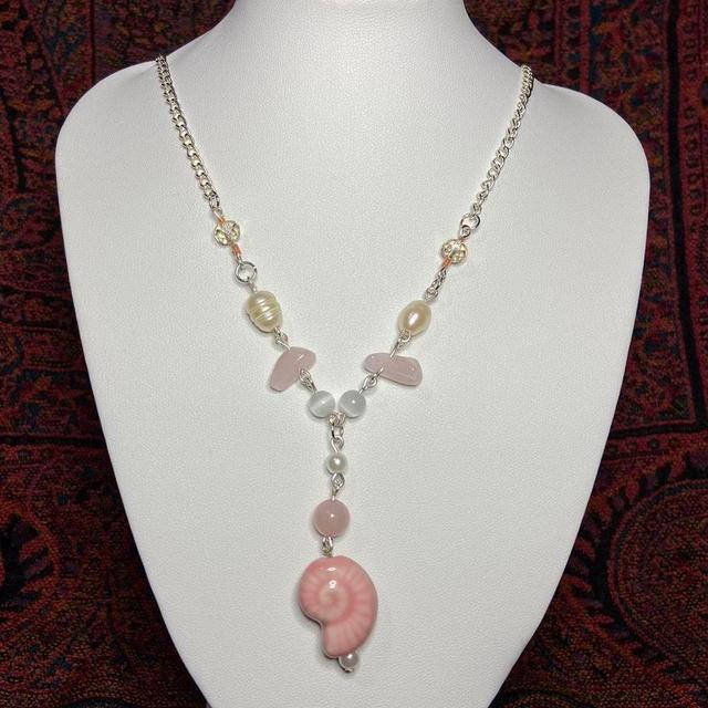 Handmade Women's Necklace - Pink on Productcaster.