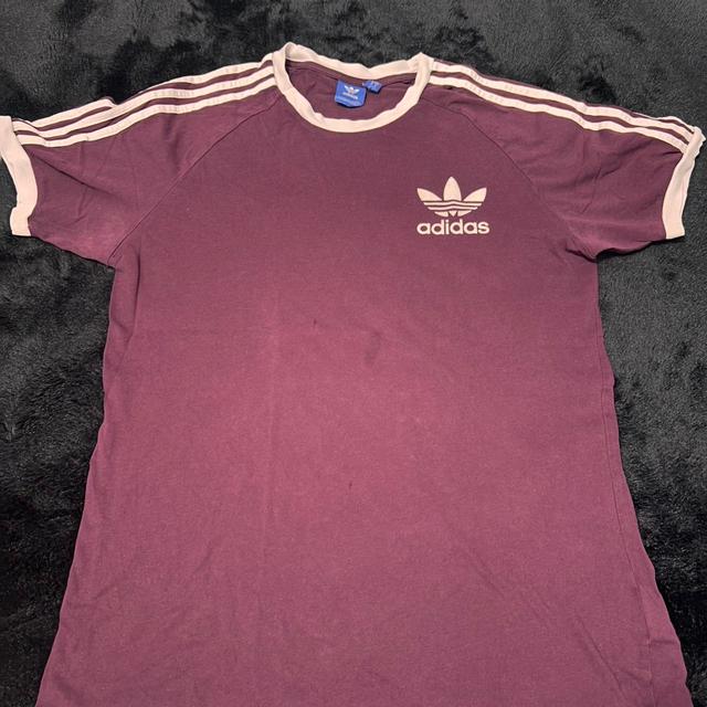 Adidas Men's T-shirt - Burgundy/Purple - M on Productcaster.