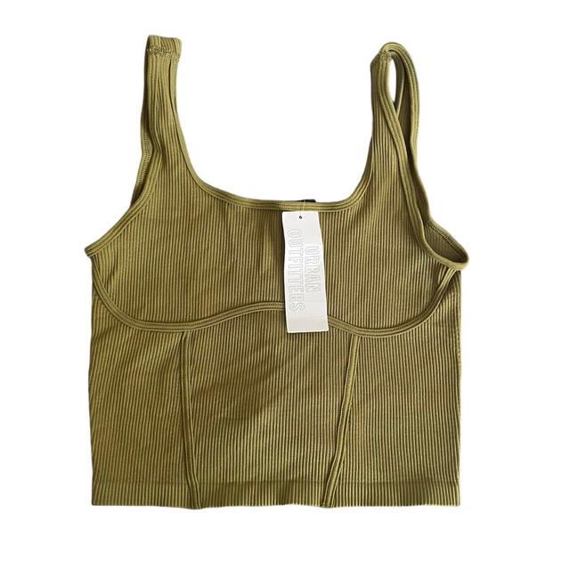 Urban Outfitters Women's Crop top - Khaki/Green - S on Productcaster.