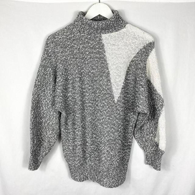 Vintage Women's Jumper - Grey/White - S on Productcaster.