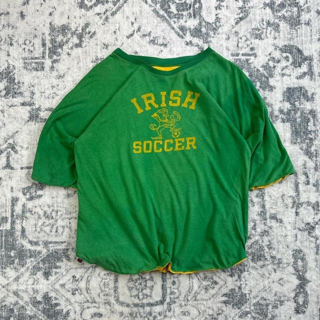 American Vintage Men's T-shirt - Green/Yellow - L on Productcaster.