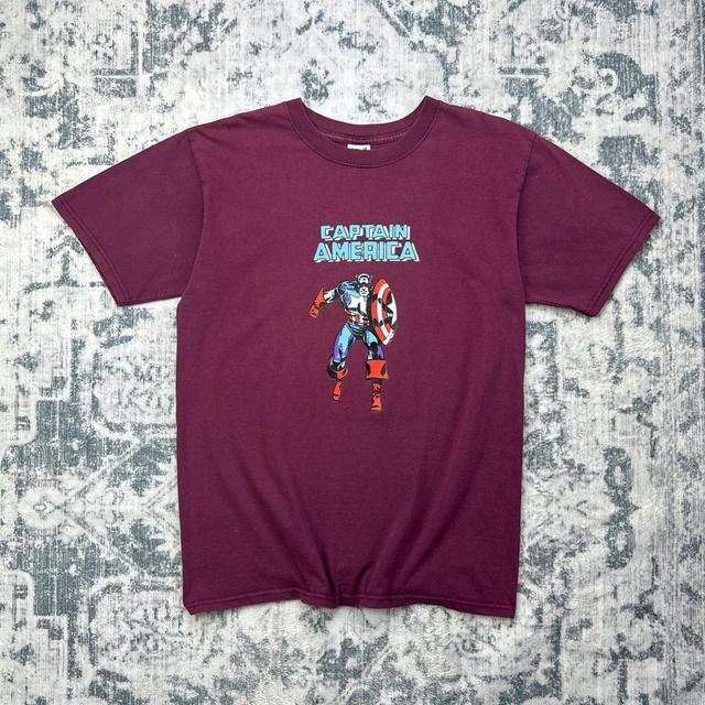 American Vintage Men's T-shirt - Burgundy/Red - L on Productcaster.