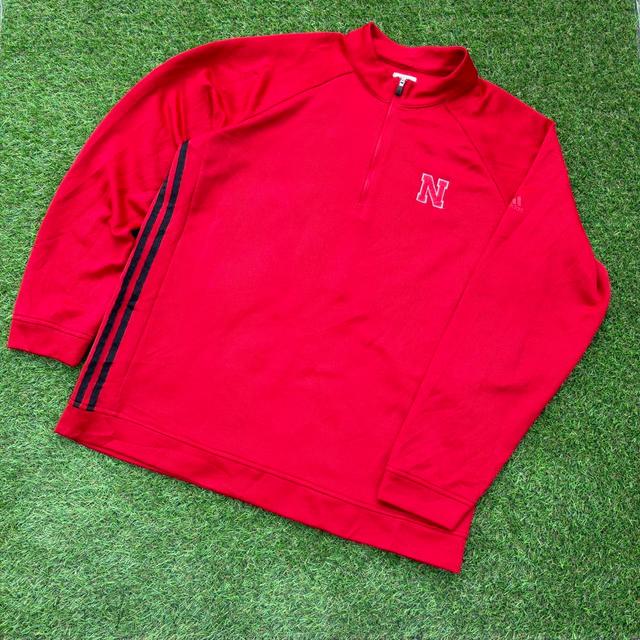 Adidas Men's Sweatshirt - Red - L on Productcaster.