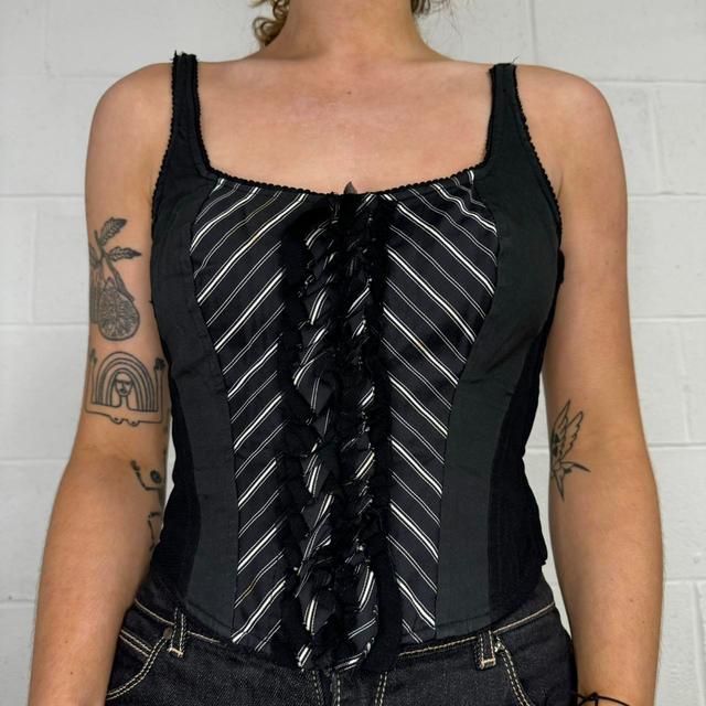 Vintage Women's Corset - Black/Grey - M on Productcaster.