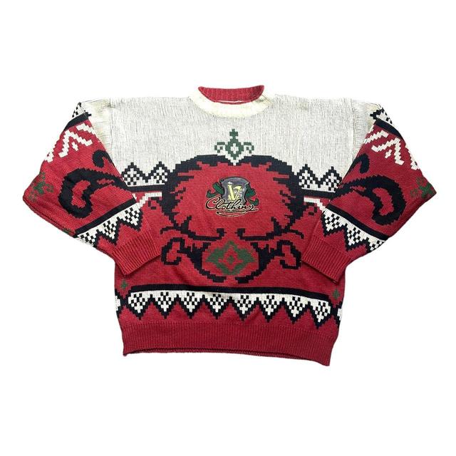 Vintage Men's Jumper - Multi/Red - XL on Productcaster.