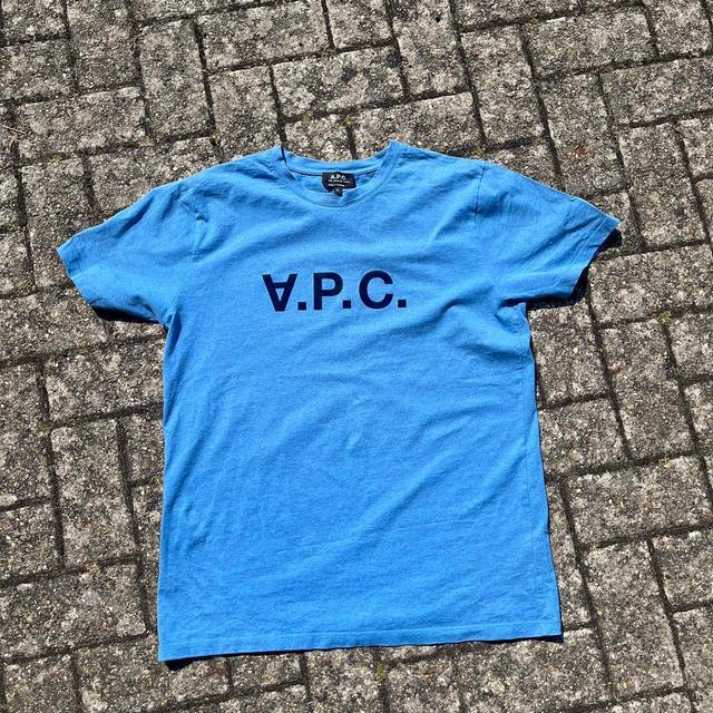 A.P.C. Men's T-shirt - Blue/Black - XL on Productcaster.