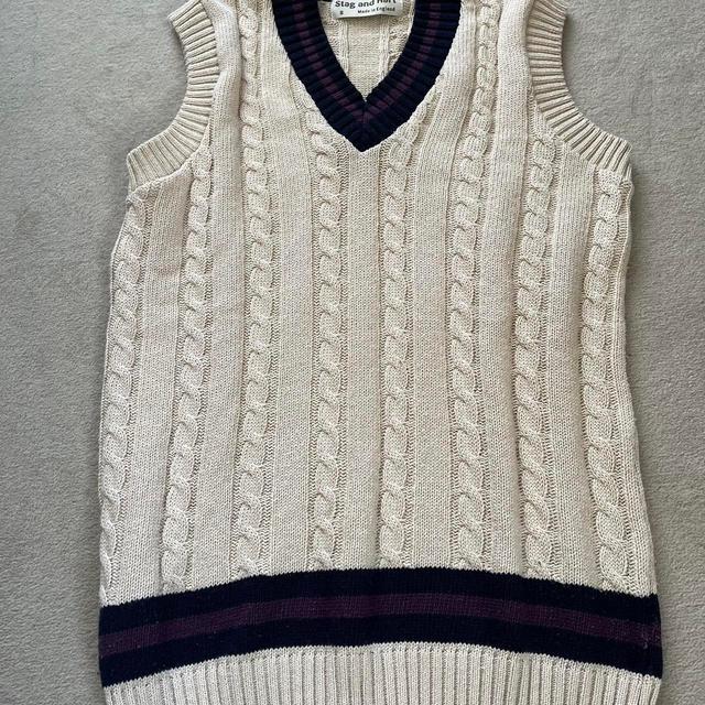 Vintage Women's Jumper - Cream/Multi - 10 on Productcaster.