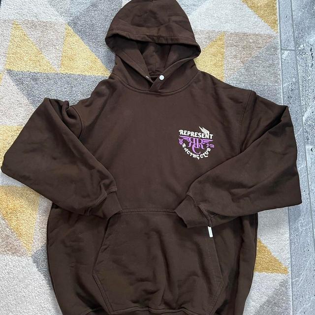 Represent Men's Hoodie - Brown/Pink - S on Productcaster.