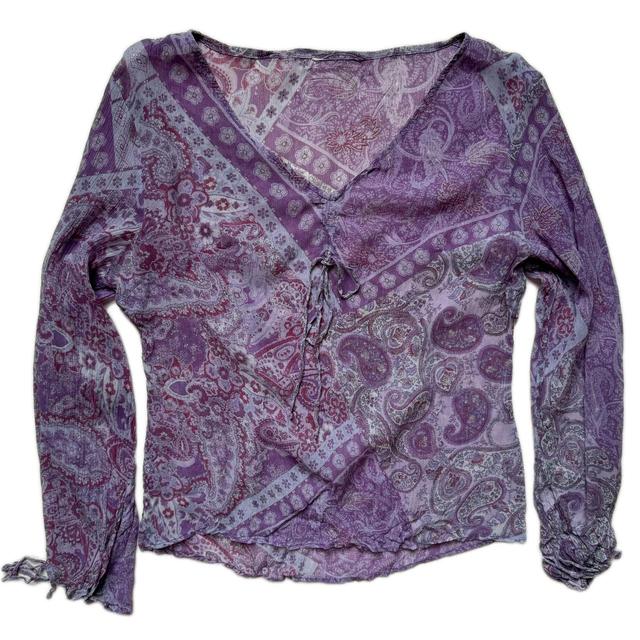 Vintage Women's Blouse - Purple - 12 on Productcaster.