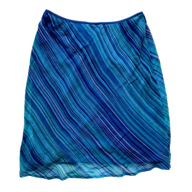 Vintage Women's Midi Skirt - Blue - UK 8 on Productcaster.