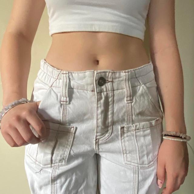 Urban Outfitters Women's Cargo Trousers - White - XS on Productcaster.