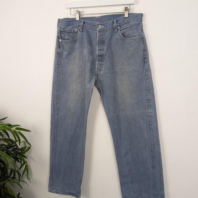 Levi's Men's Straight leg Stone-washed Jeans - Blue - 36" on Productcaster.