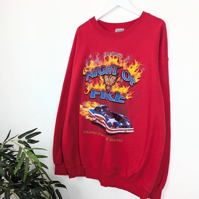 Gildan Men's Sweatshirt - Red/Multi - L on Productcaster.