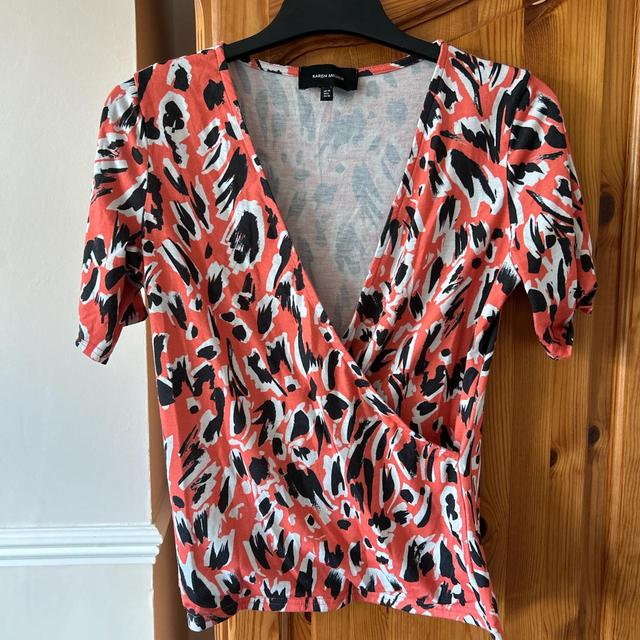 Karen Millen Women's Blouse - Orange/Black - S on Productcaster.