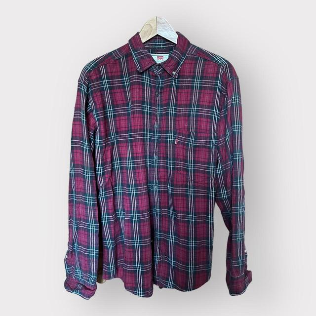 Levi's Women's Shirt - Black/Burgundy - L on Productcaster.