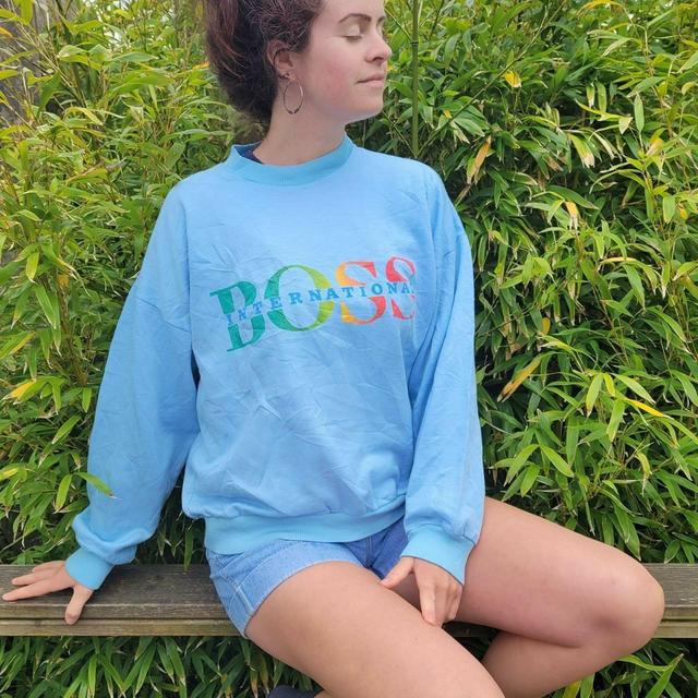 Vintage Women's Sweatshirt - Blue/Multi - M on Productcaster.