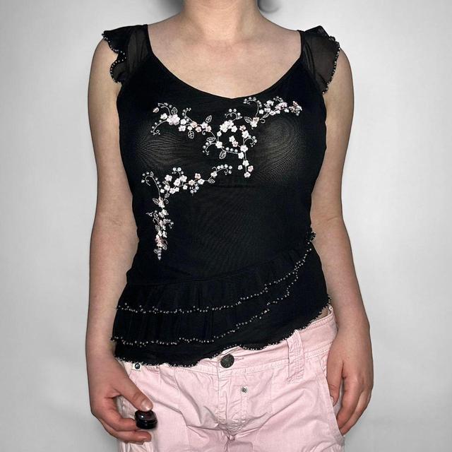 Urban Outfitters Women's Vest - Black/Pink - M on Productcaster.