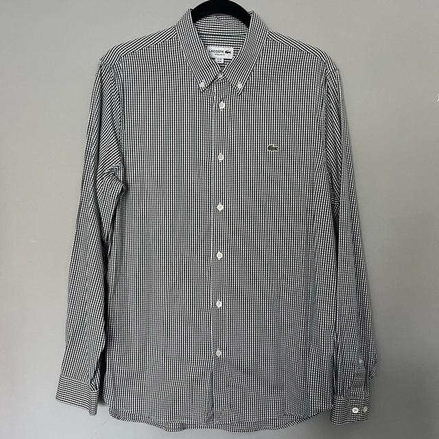 Lacoste Men's Shirt - Green/White - M on Productcaster.