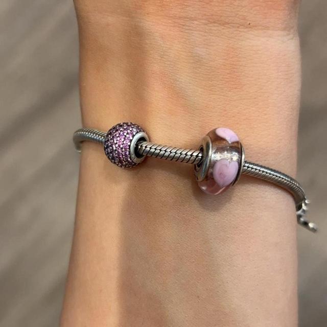 PANDORA Women's Bracelet - Pink/Silver on Productcaster.