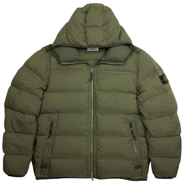 Stone Island Men's Puffer Jacket - Green - XL on Productcaster.