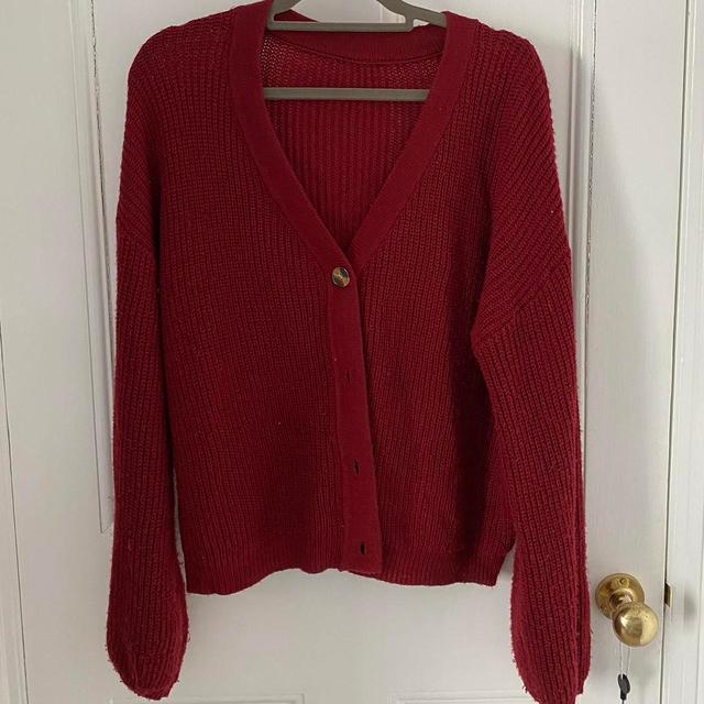 SHEIN Women's Cardigan - Red - 8 on Productcaster.