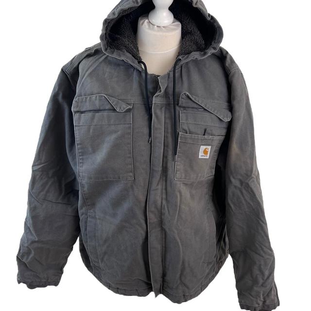 Carhartt Men's Canvas Jacket - Grey - L on Productcaster.